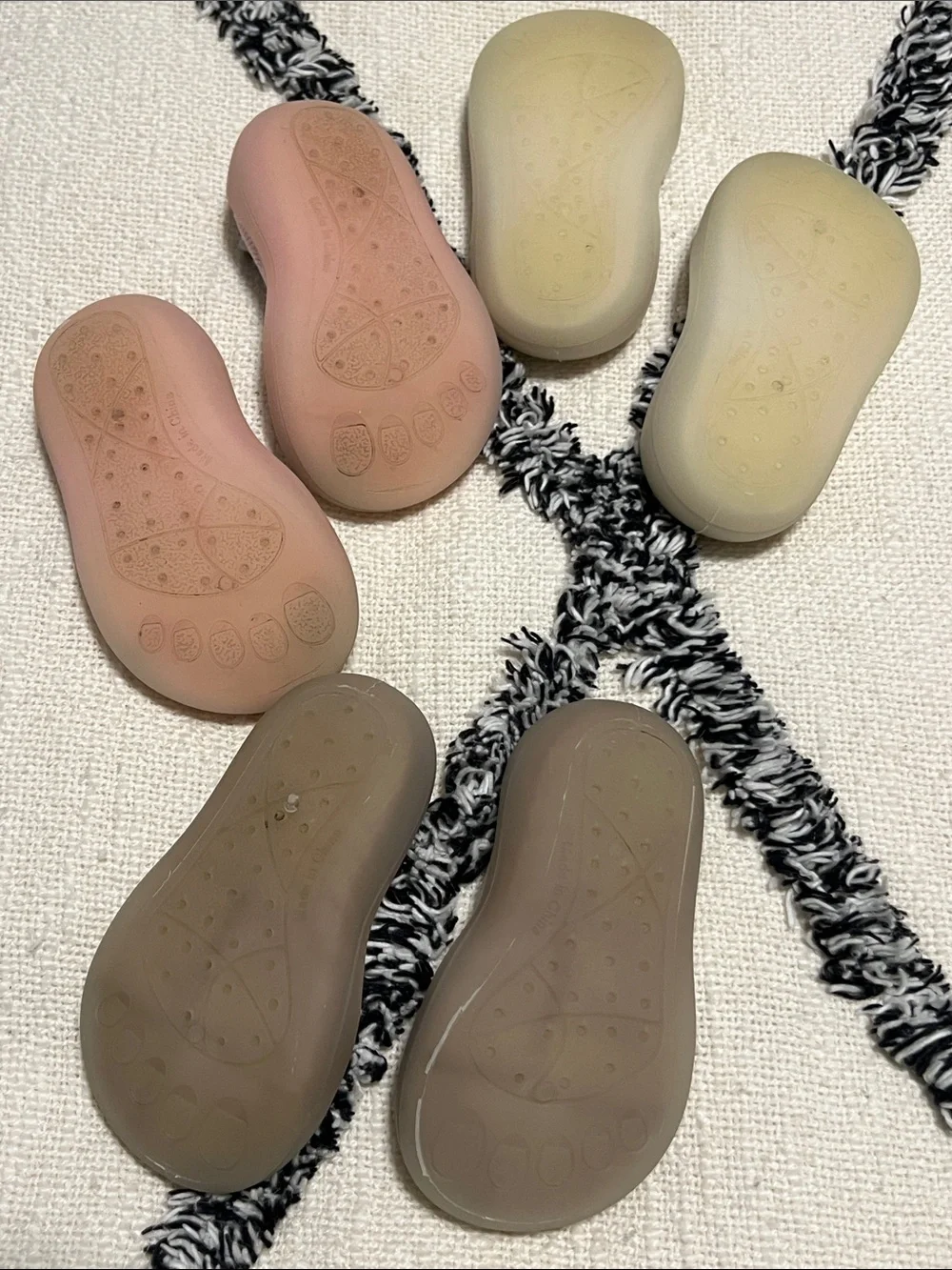3 Pair Infant Size 20/21 (4/5) Non-Slip Rubber Toe Sock Shoes